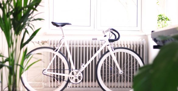 Heizung und Fahrrad heizen und lüften